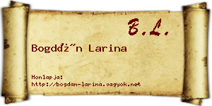 Bogdán Larina névjegykártya